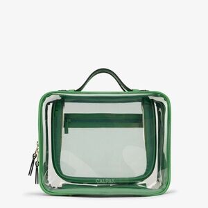 NWT CALPAK Medium Clear Cosmetics Case - RARE Green Apple